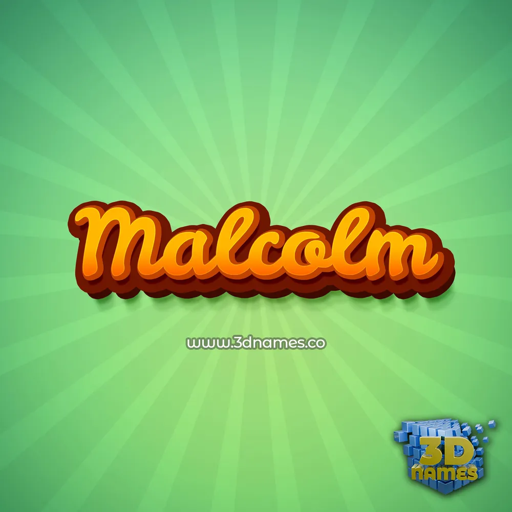 malcolm in Green Rays style - 3D name wallpaper