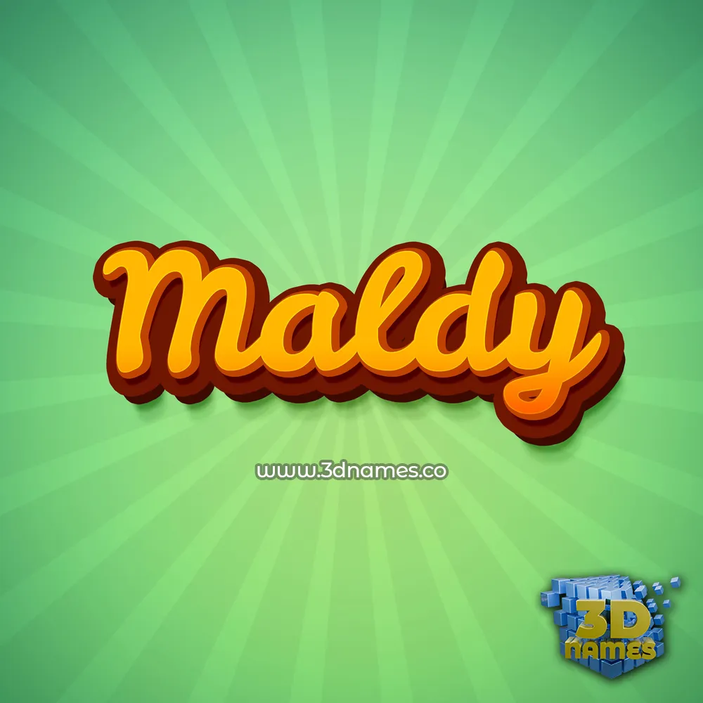 maldy in Green Rays style - 3D name wallpaper