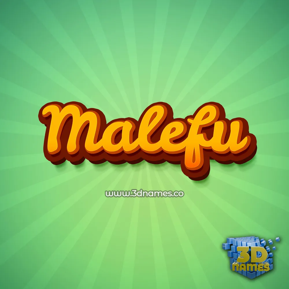 malefu in Green Rays style - 3D name wallpaper