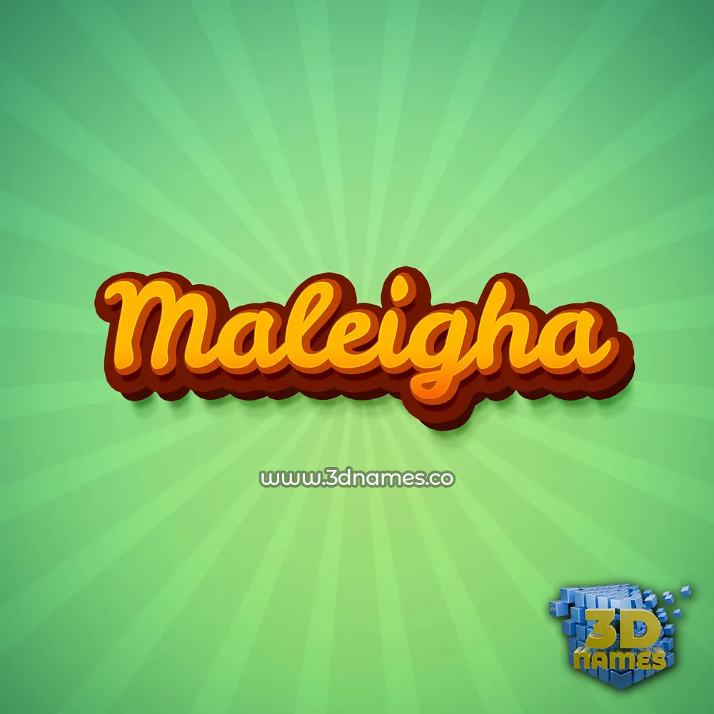 maleigha in Green Rays style - 3D name wallpaper