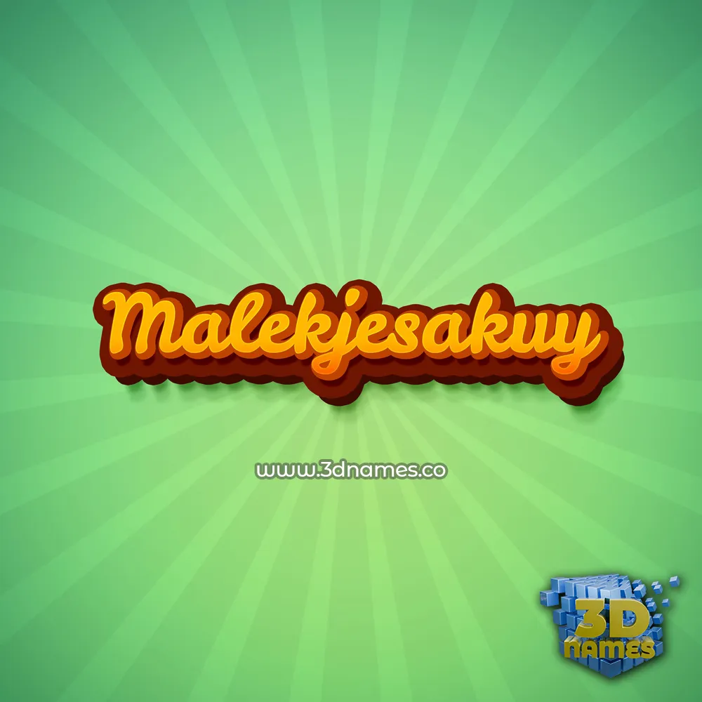 malekjesakuy in Green Rays style - 3D name wallpaper