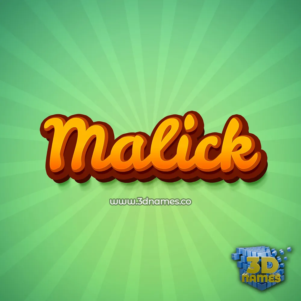 malick in Green Rays style - 3D name wallpaper