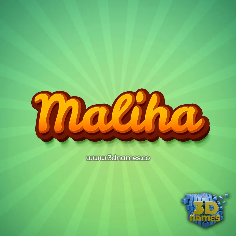 maliha in Green Rays style - 3D name wallpaper