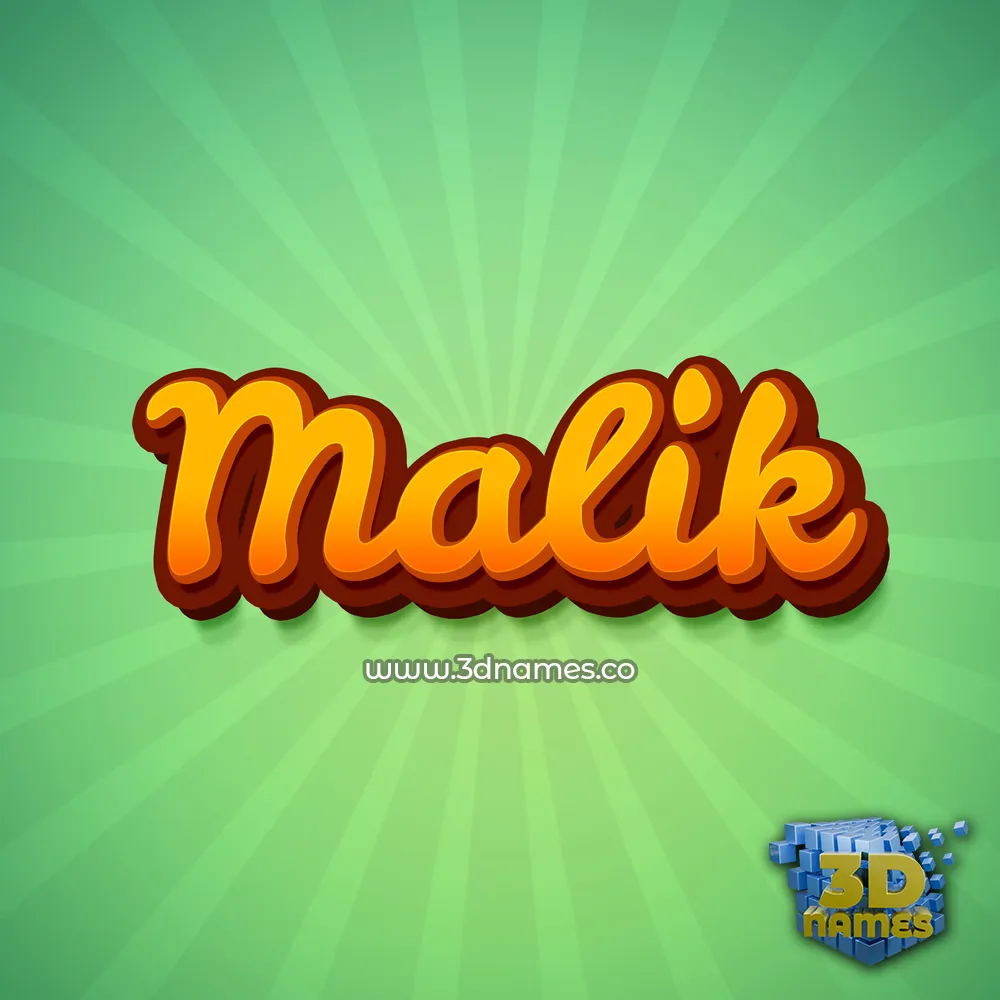 malik in Green Rays style - 3D name wallpaper