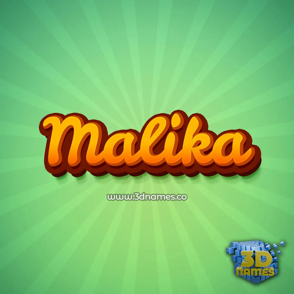 malika in Green Rays style - 3D name wallpaper