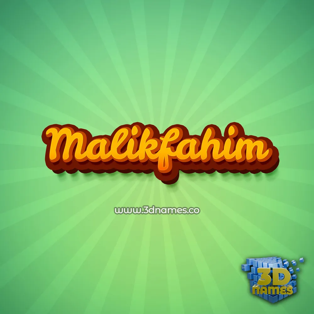 malikfahim in Green Rays style - 3D name wallpaper