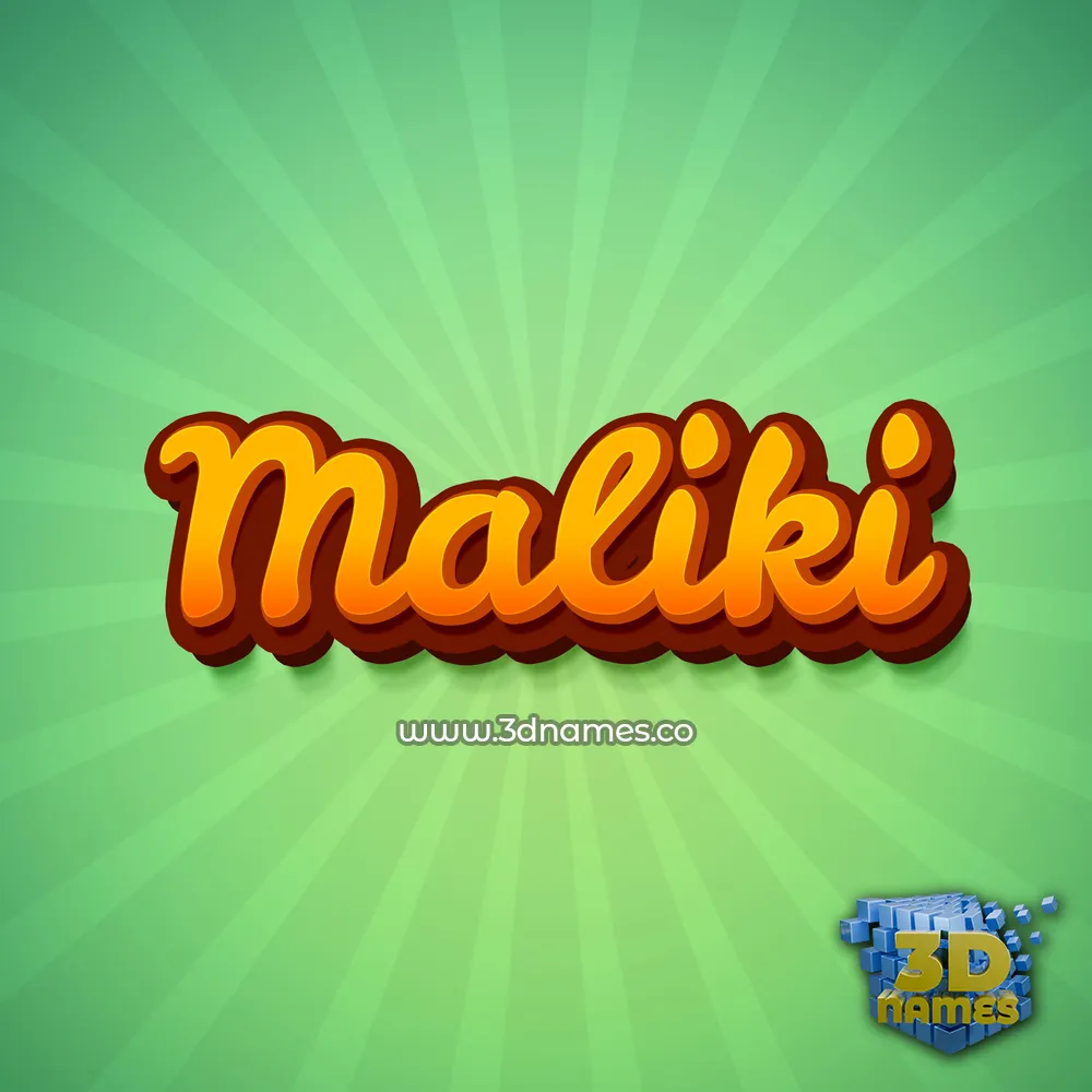 maliki in Green Rays style - 3D name wallpaper