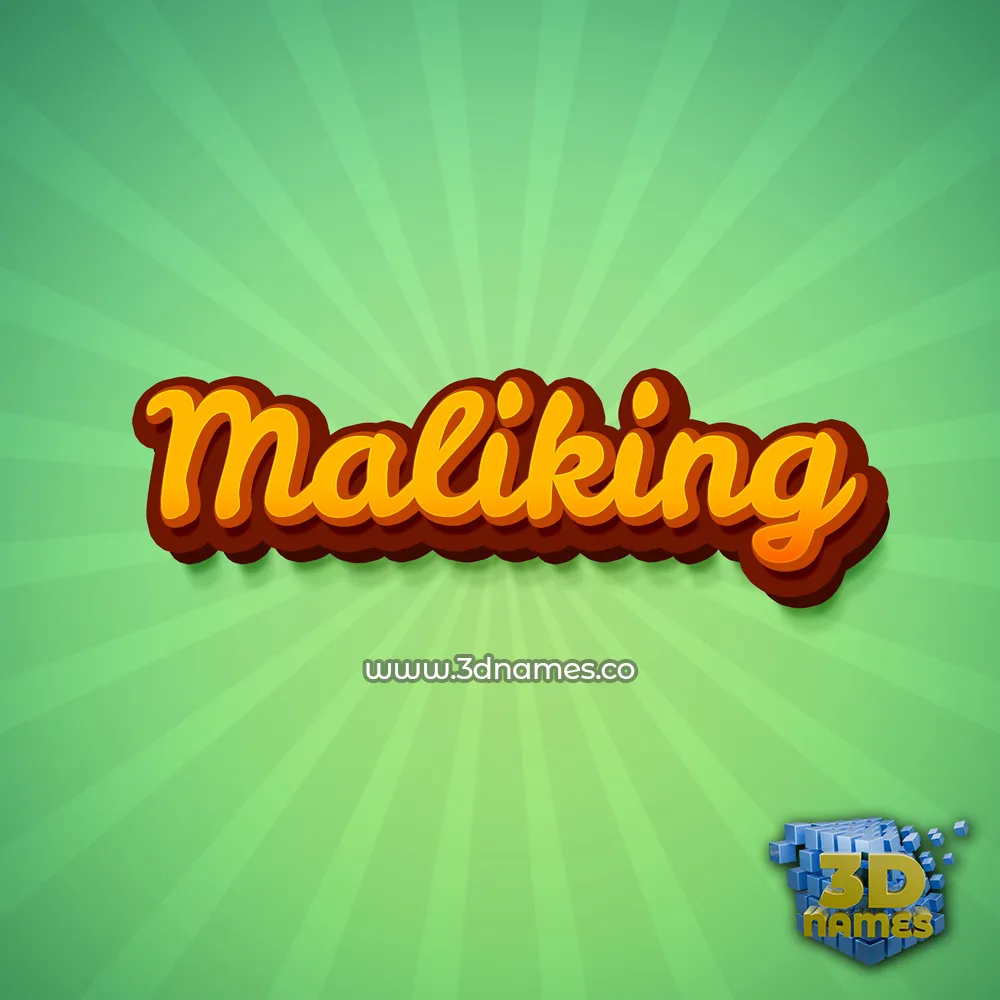 maliking in Green Rays style - 3D name wallpaper