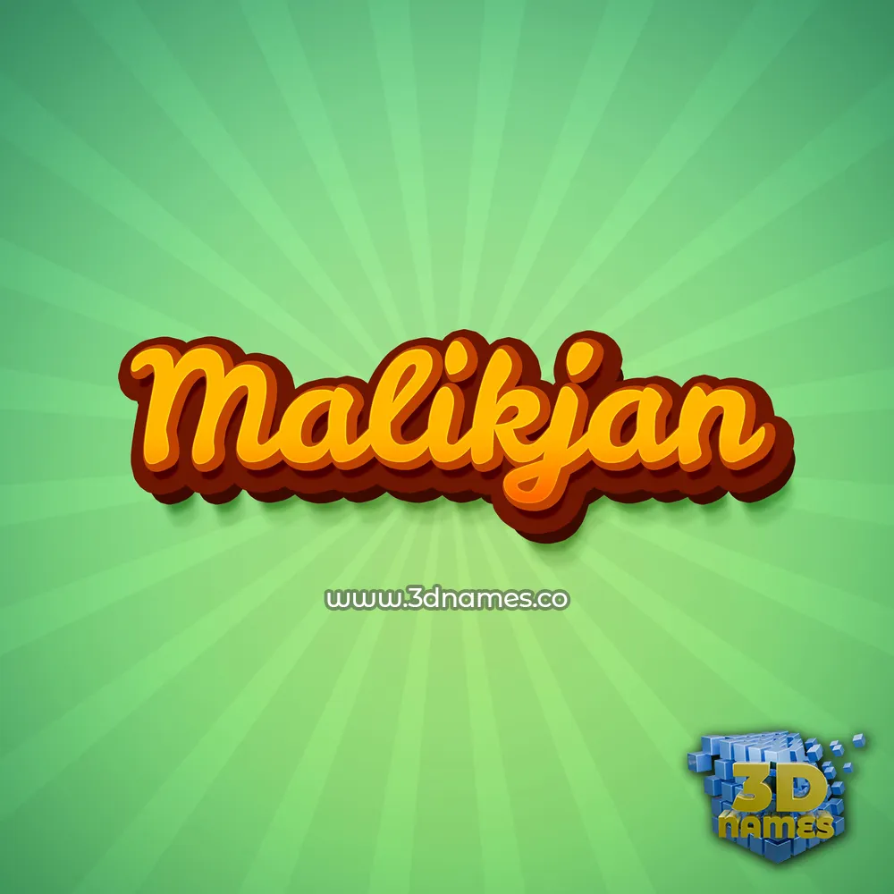 malikjan in Green Rays style - 3D name wallpaper