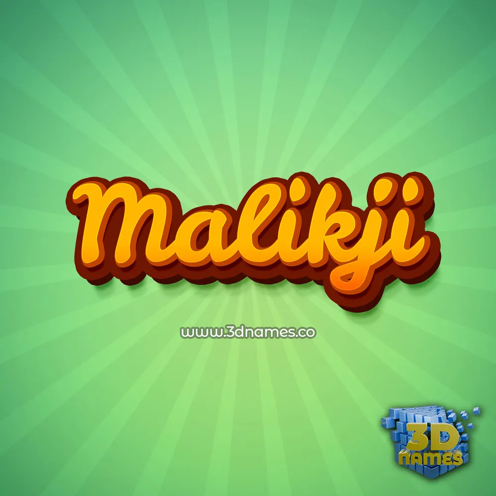 malikji in Green Rays style - 3D name wallpaper