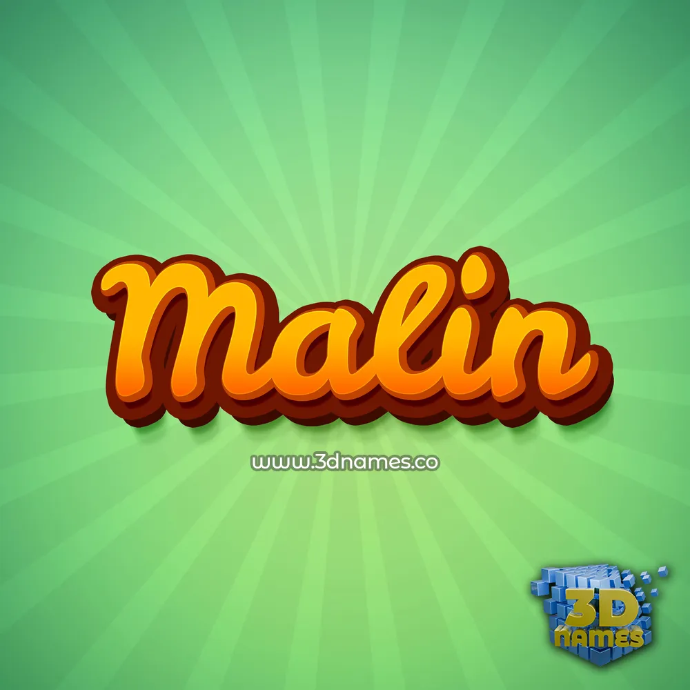 malin in Green Rays style - 3D name wallpaper