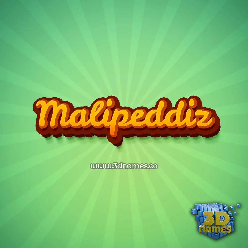 malipeddiz in Green Rays style - 3D name wallpaper
