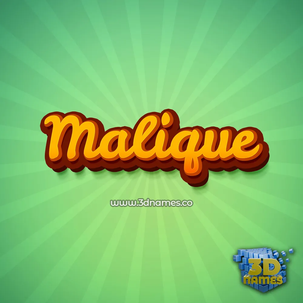 malique in Green Rays style - 3D name wallpaper