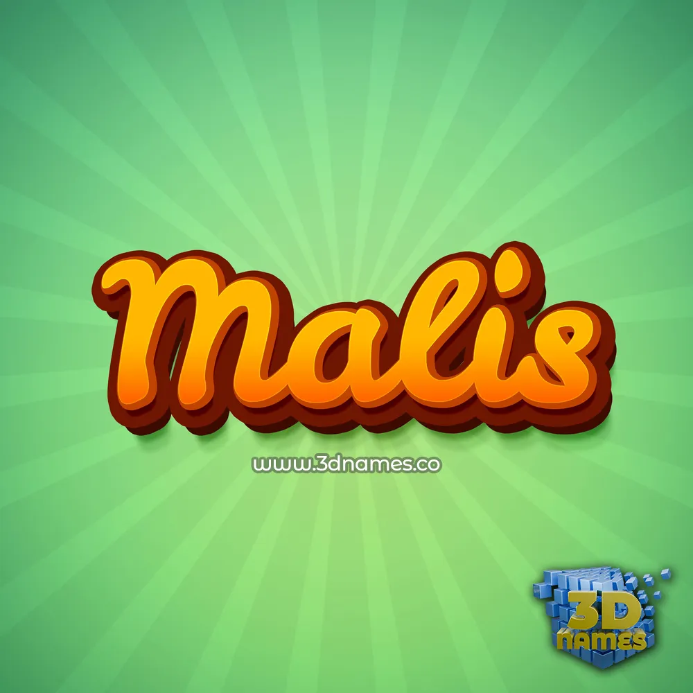 malis in Green Rays style - 3D name wallpaper