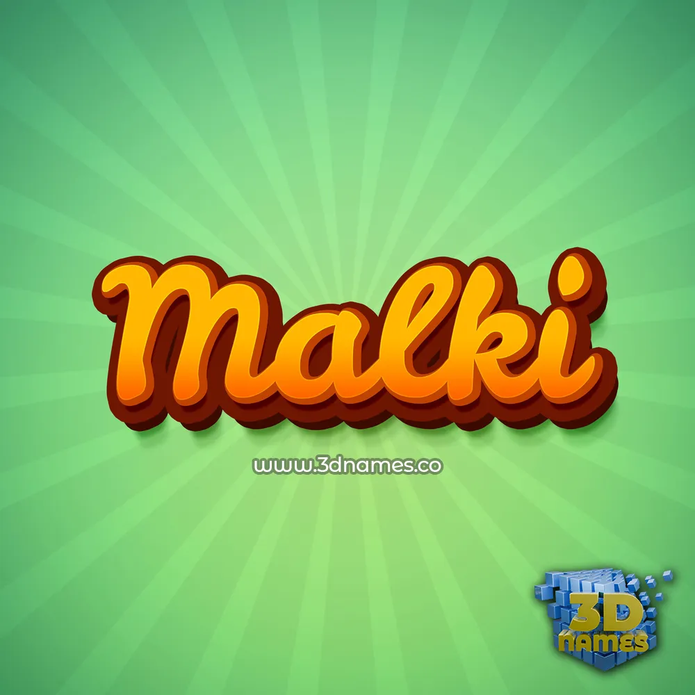 malki in Green Rays style - 3D name wallpaper