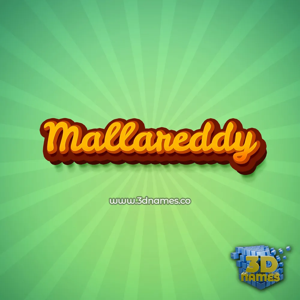 mallareddy in Green Rays style - 3D name wallpaper
