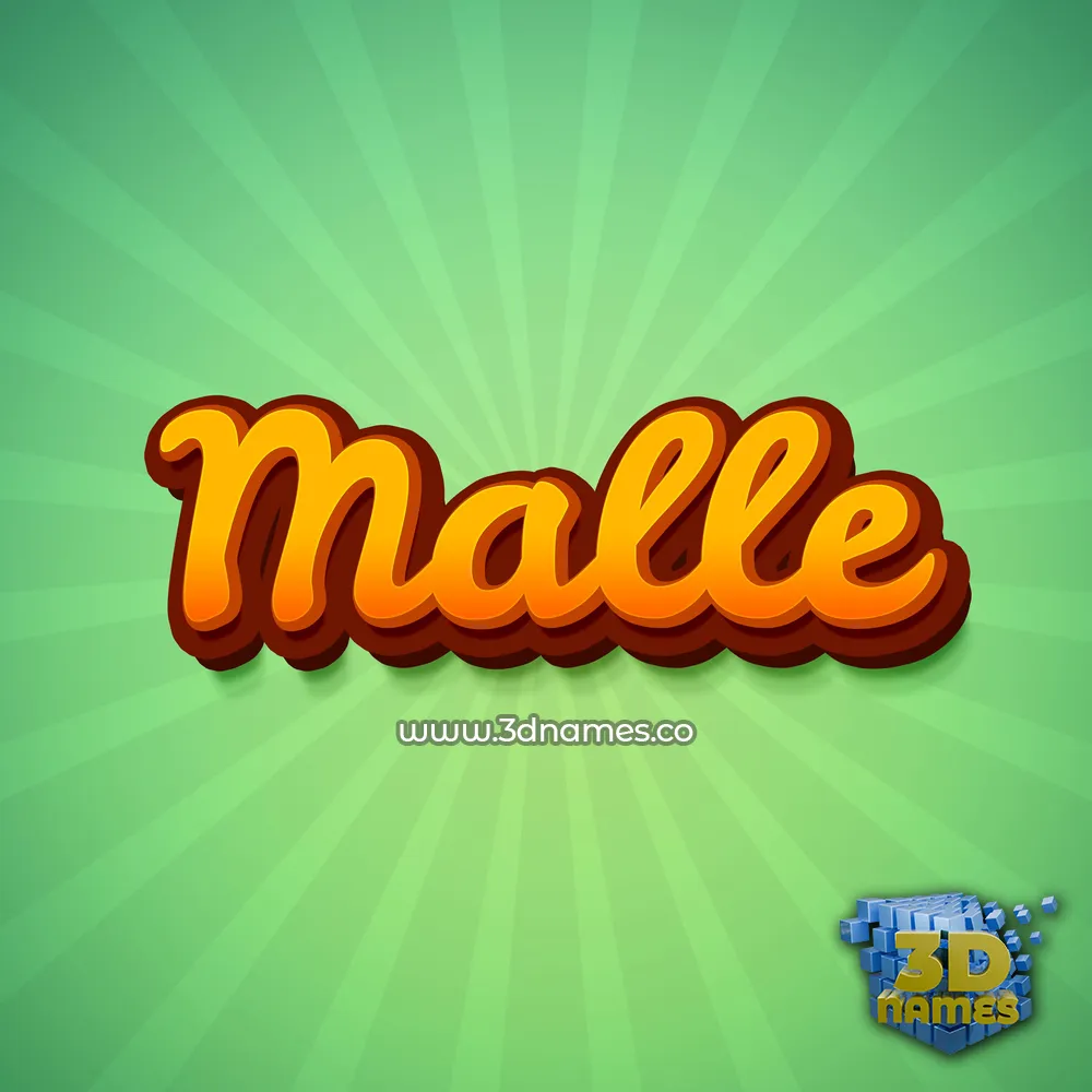 malle in Green Rays style - 3D name wallpaper