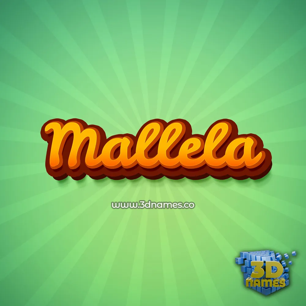 mallela in Green Rays style - 3D name wallpaper