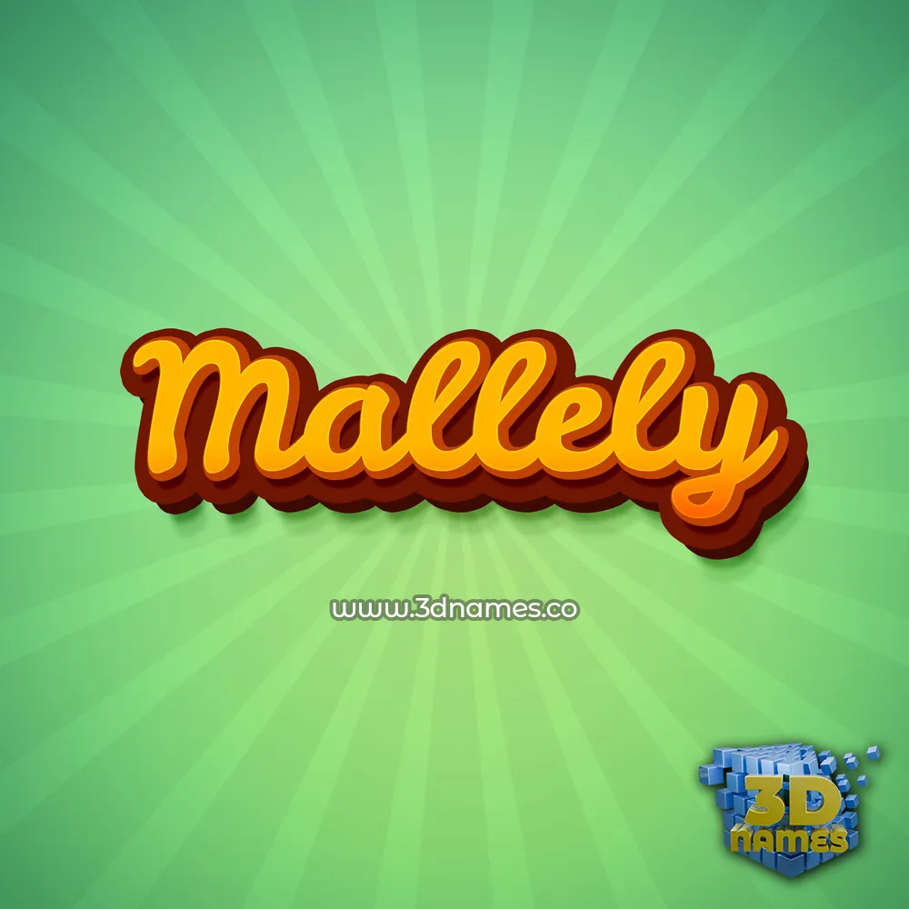 mallely in Green Rays style - 3D name wallpaper