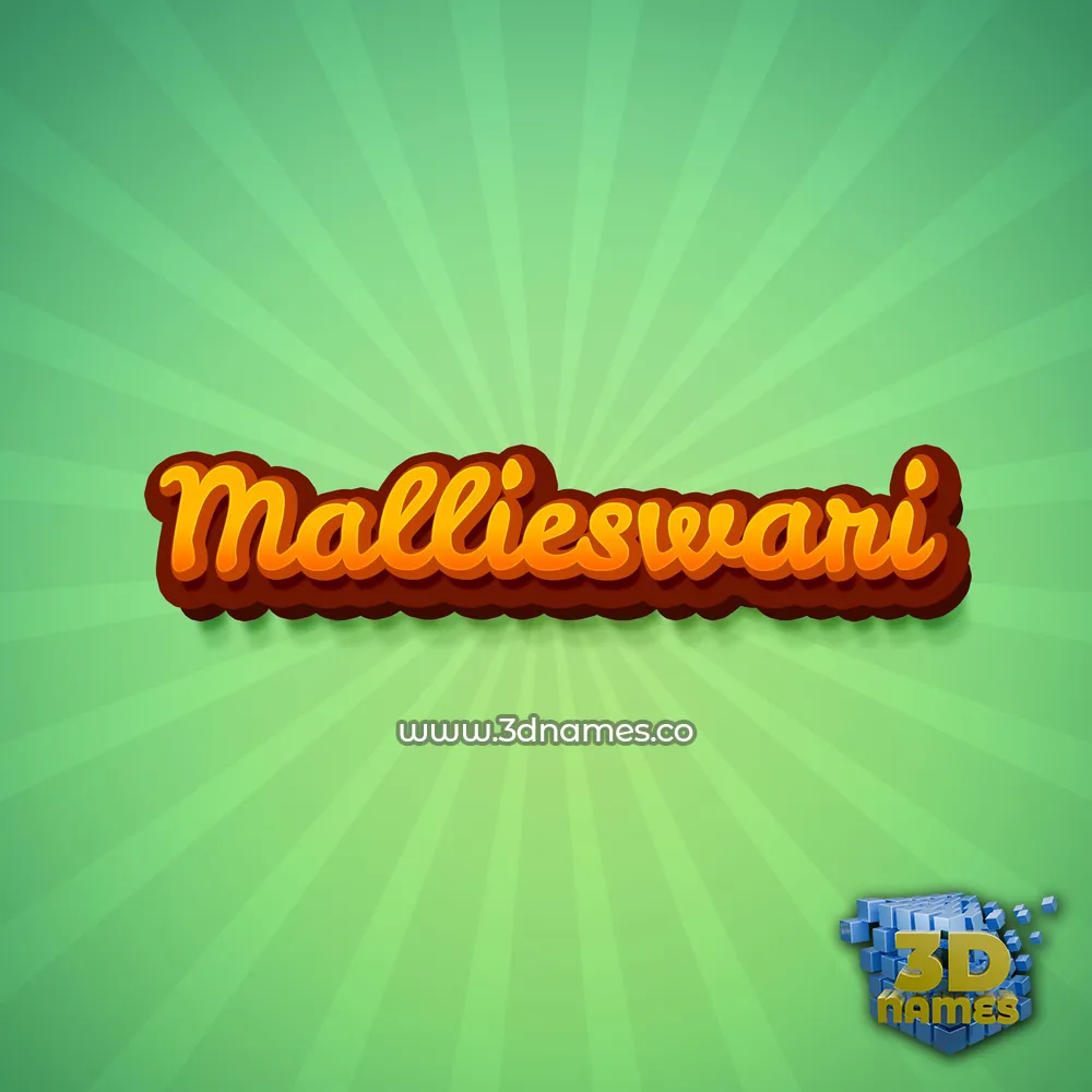 mallieswari in Green Rays style - 3D name wallpaper
