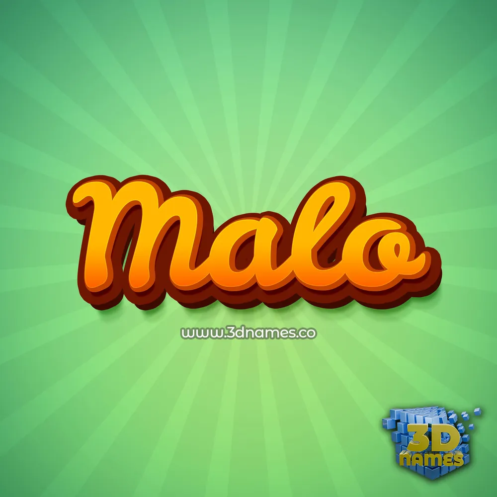 malo in Green Rays style - 3D name wallpaper