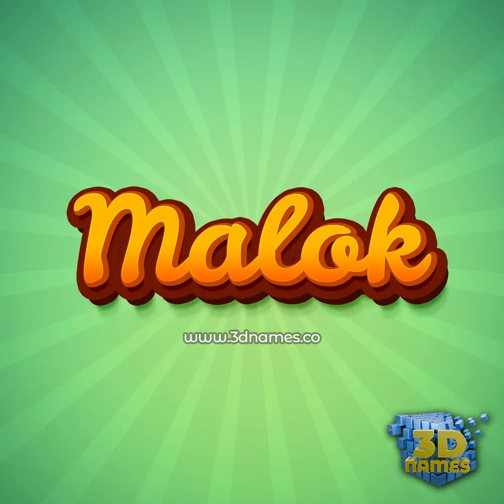 malok in Green Rays style - 3D name wallpaper