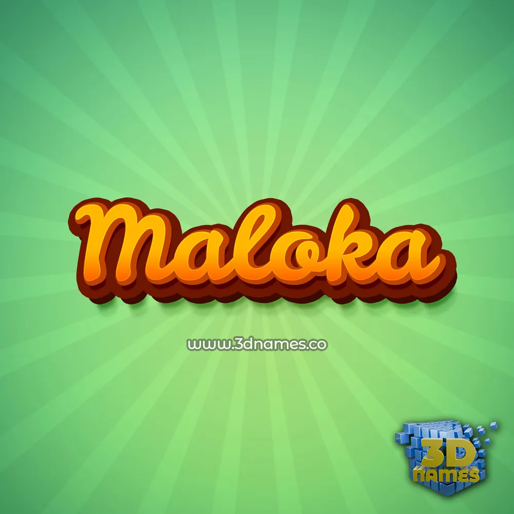 maloka in Green Rays style - 3D name wallpaper