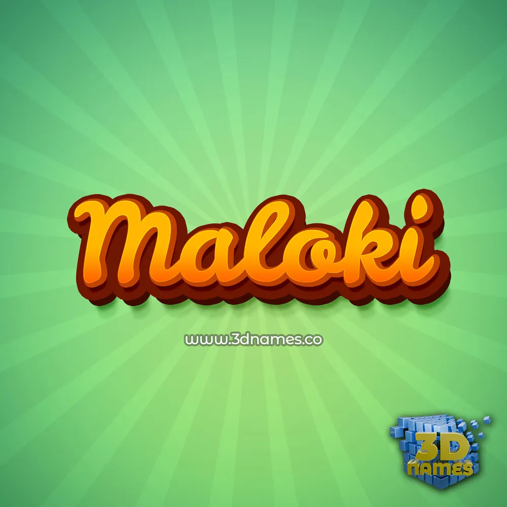 maloki in Green Rays style - 3D name wallpaper