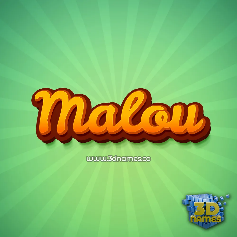 malou in Green Rays style - 3D name wallpaper