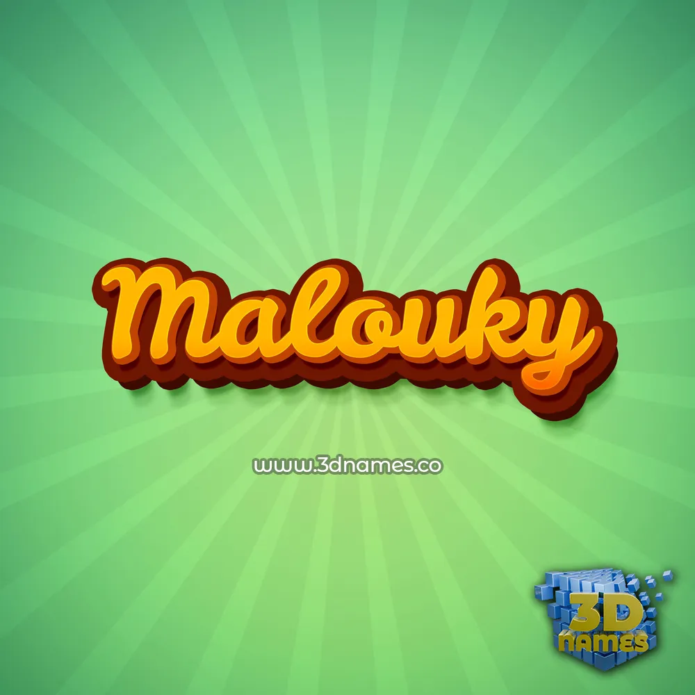 malouky in Green Rays style - 3D name wallpaper