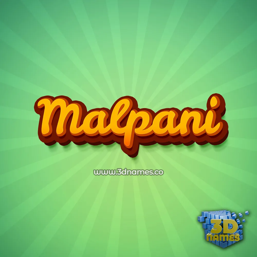 malpani in Green Rays style - 3D name wallpaper