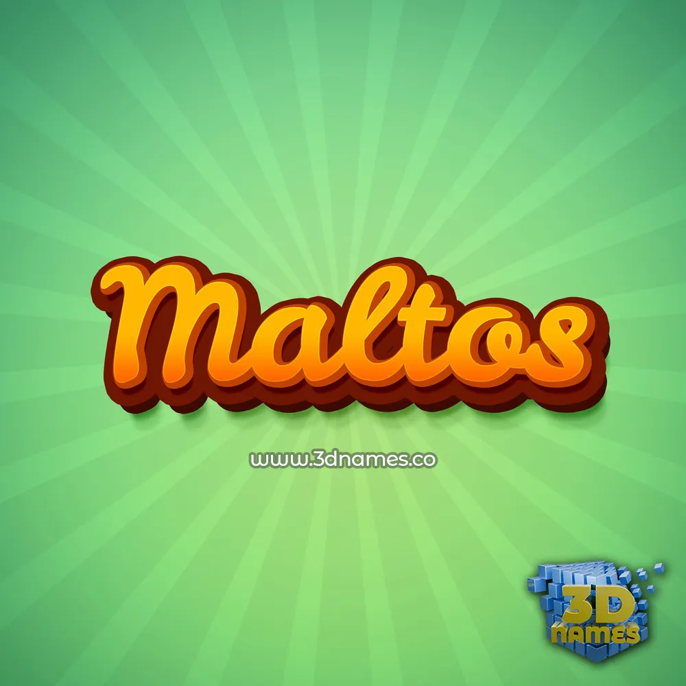 maltos in Green Rays style - 3D name wallpaper