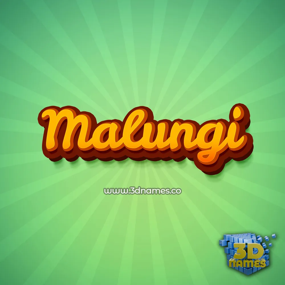 malungi in Green Rays style - 3D name wallpaper