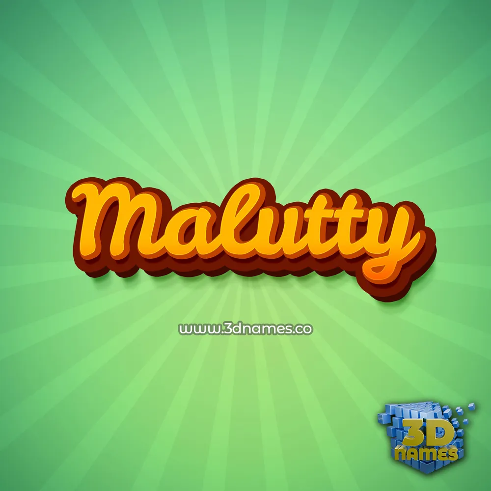 malutty in Green Rays style - 3D name wallpaper