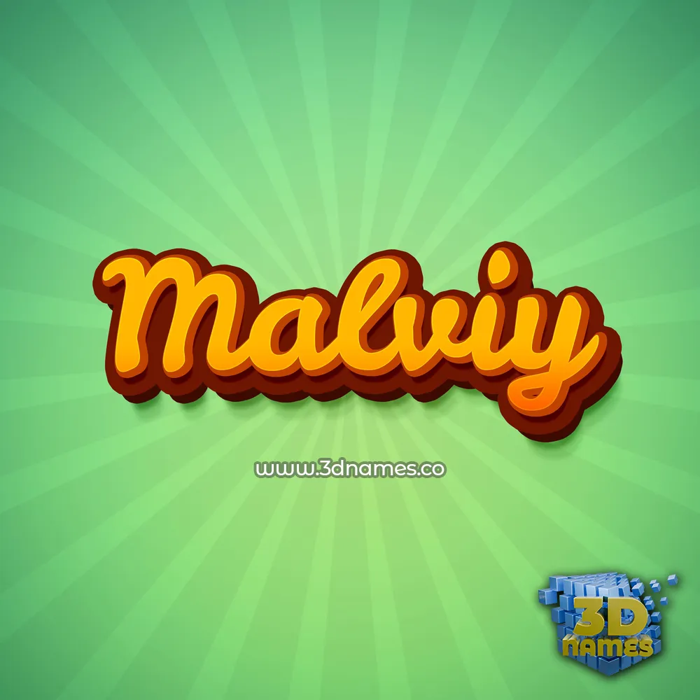 malviy in Green Rays style - 3D name wallpaper