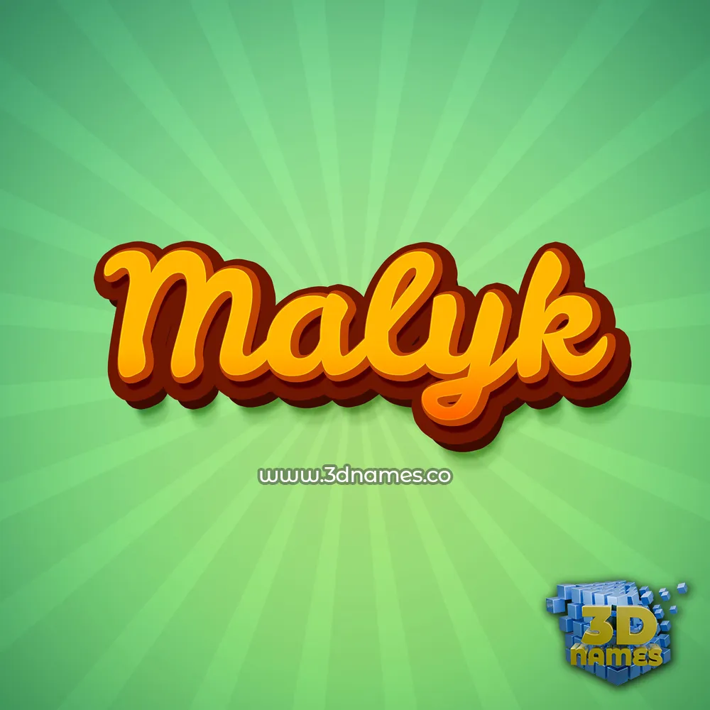 malyk in Green Rays style - 3D name wallpaper