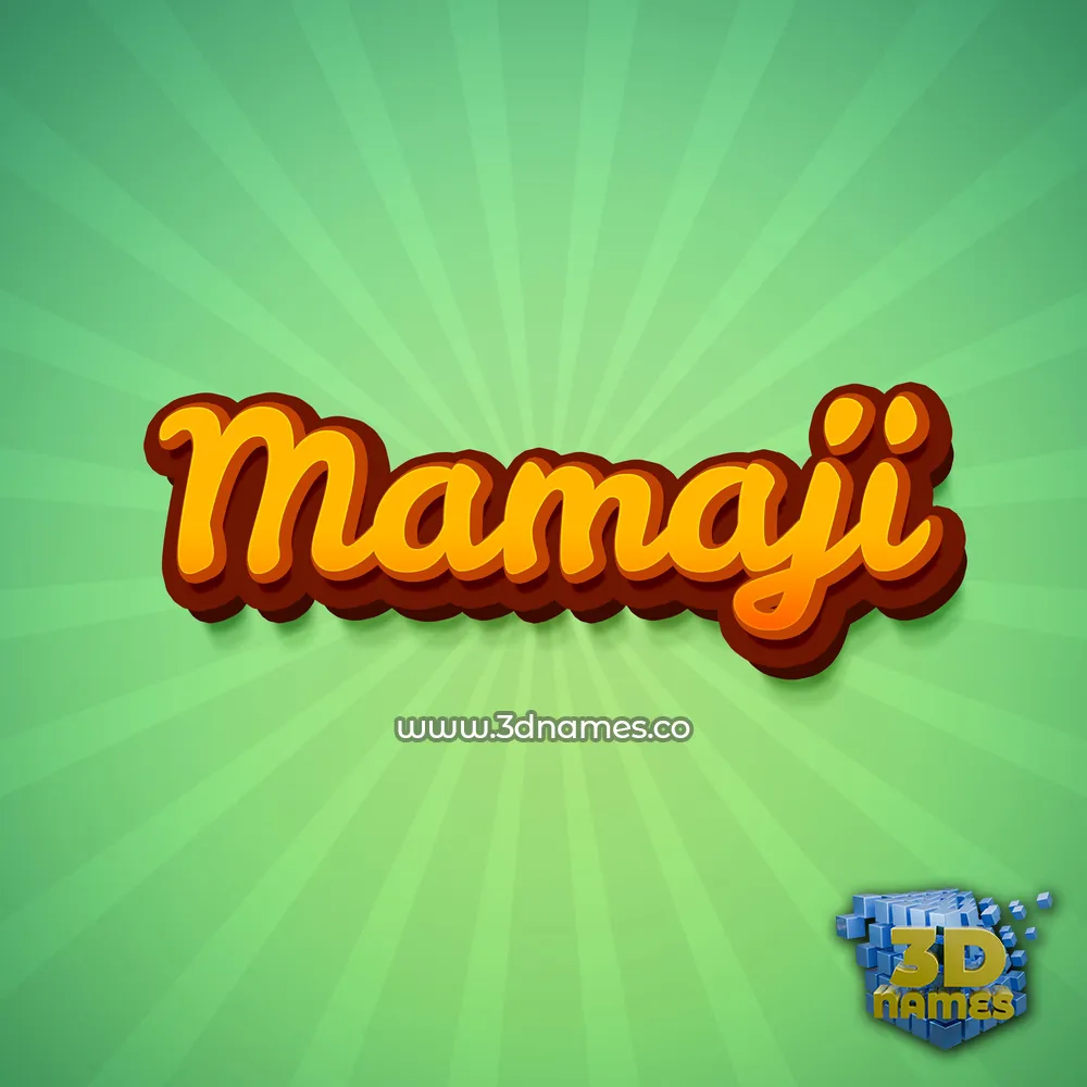 mamaji in Green Rays style - 3D name wallpaper