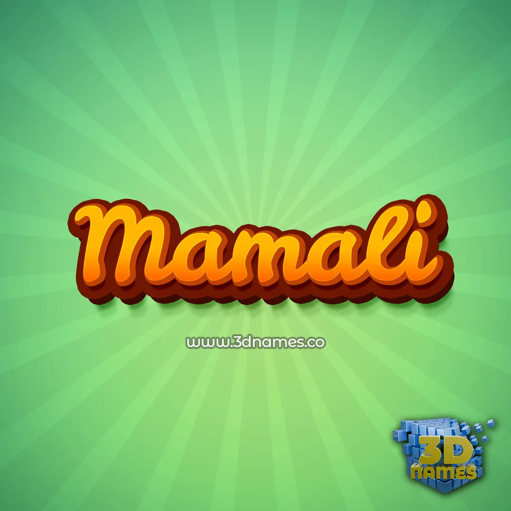 mamali in Green Rays style - 3D name wallpaper