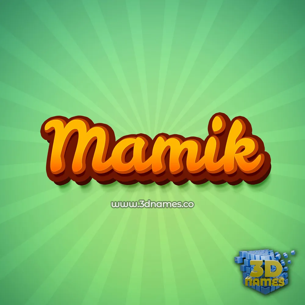 mamik in Green Rays style - 3D name wallpaper
