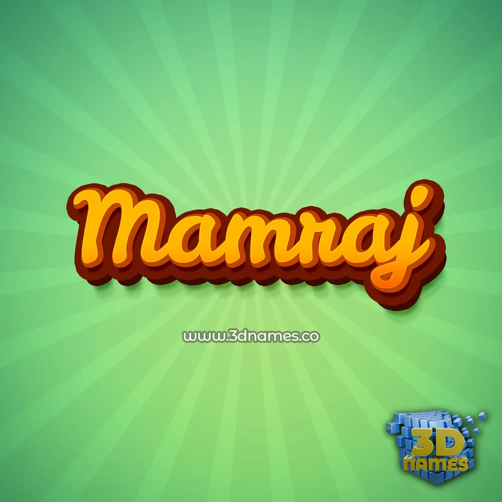 mamraj in Green Rays style - 3D name wallpaper