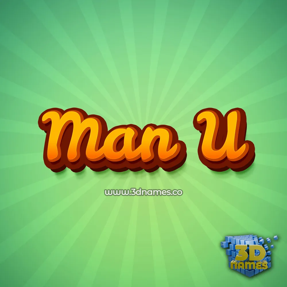 man u in Green Rays style - 3D name wallpaper