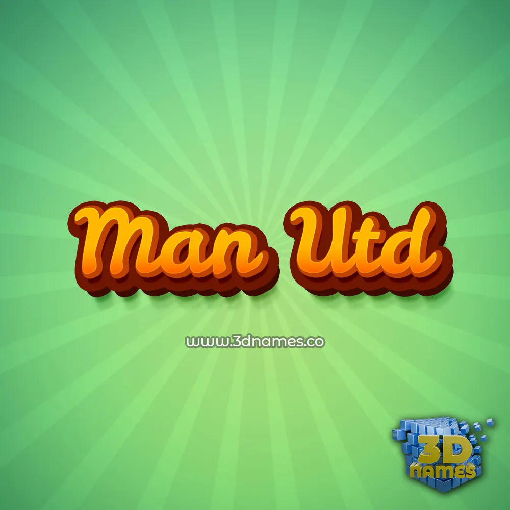 man utd in Green Rays style - 3D name wallpaper