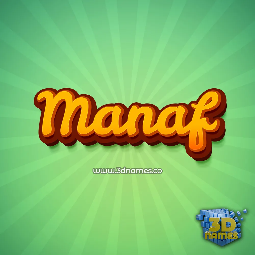 manaf in Green Rays style - 3D name wallpaper
