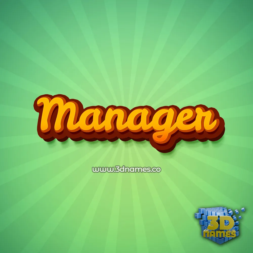 manager in Green Rays style - 3D name wallpaper