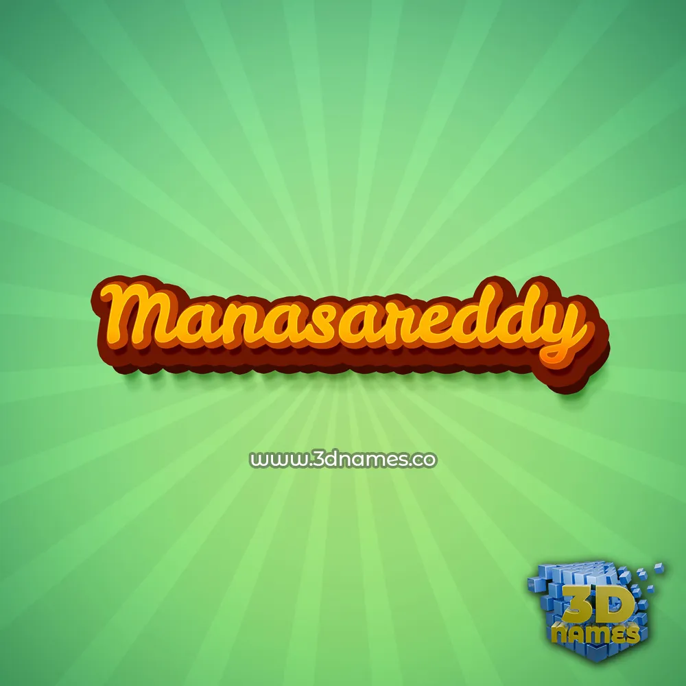 manasareddy in Green Rays style - 3D name wallpaper