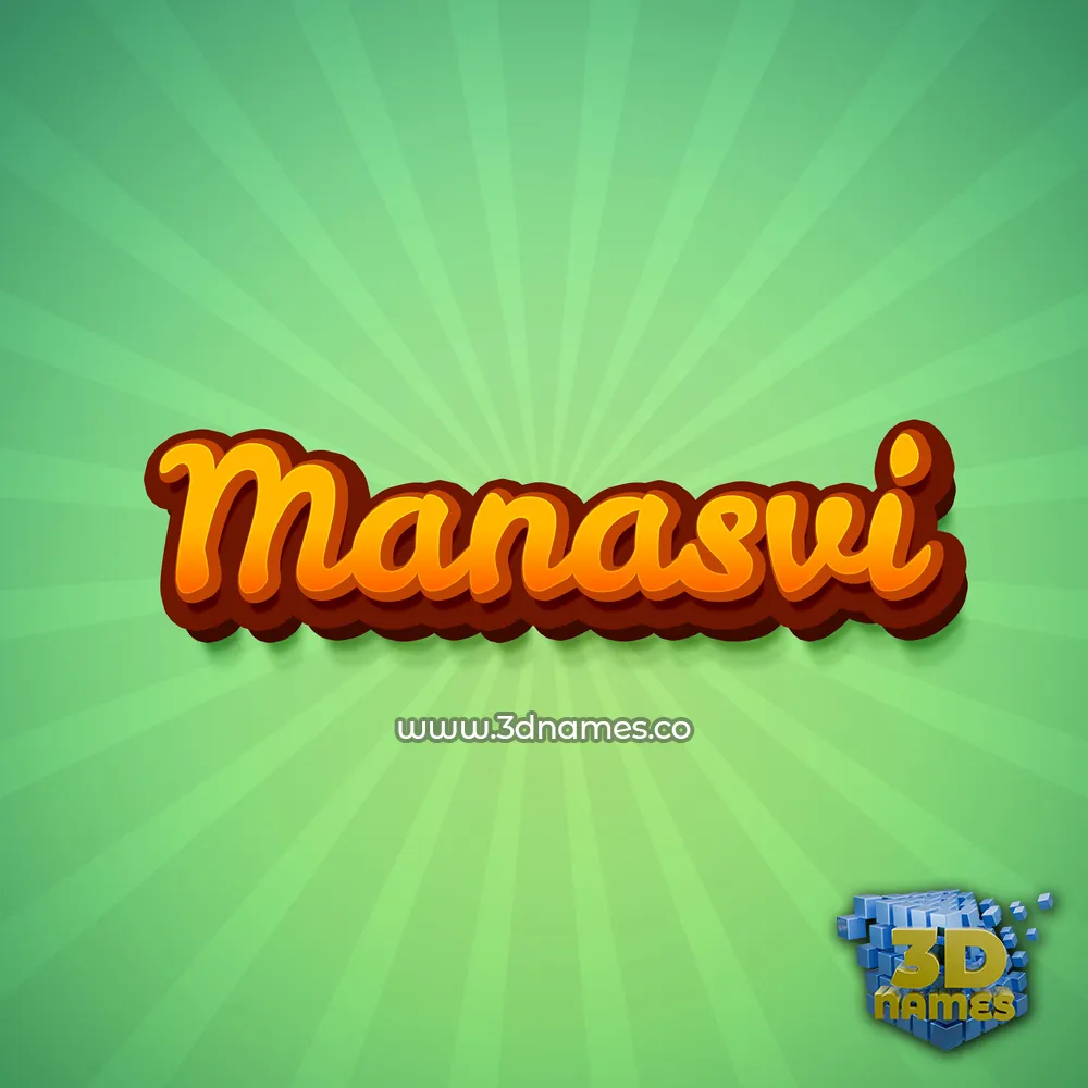 manasvi in Green Rays style - 3D name wallpaper
