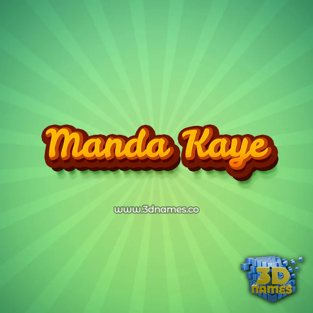 manda kaye in Green Rays style - 3D name wallpaper