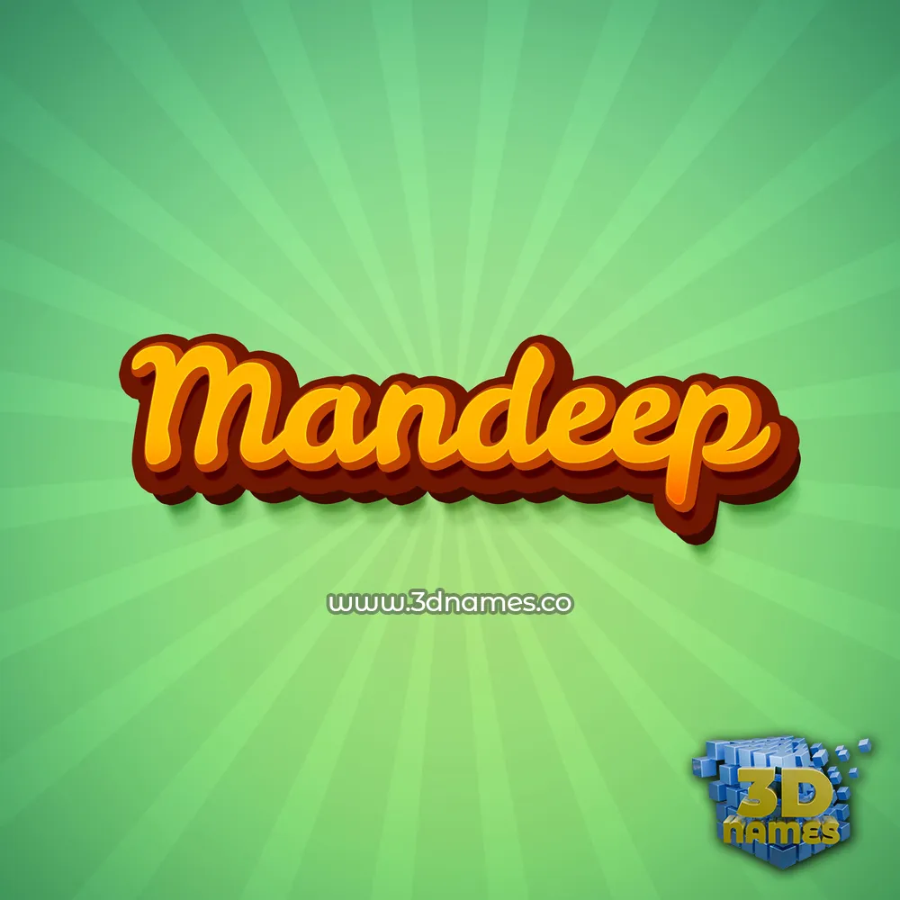 mandeep in Green Rays style - 3D name wallpaper