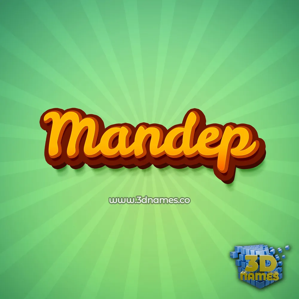 mandep in Green Rays style - 3D name wallpaper