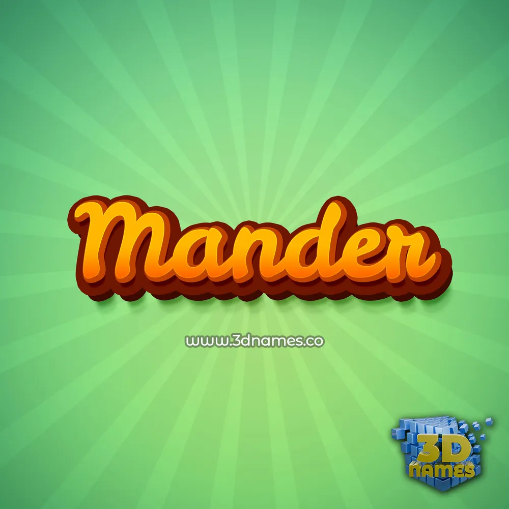 mander in Green Rays style - 3D name wallpaper